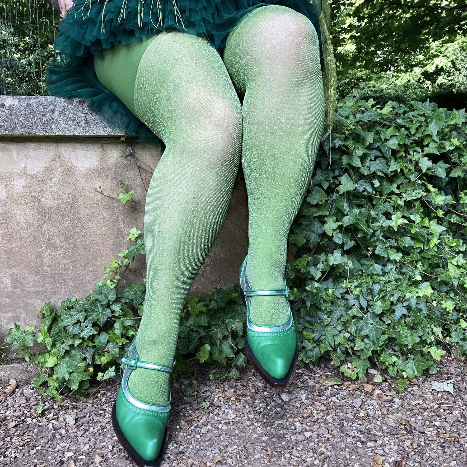 Lux Sparkle Tights - Peas - Image 11