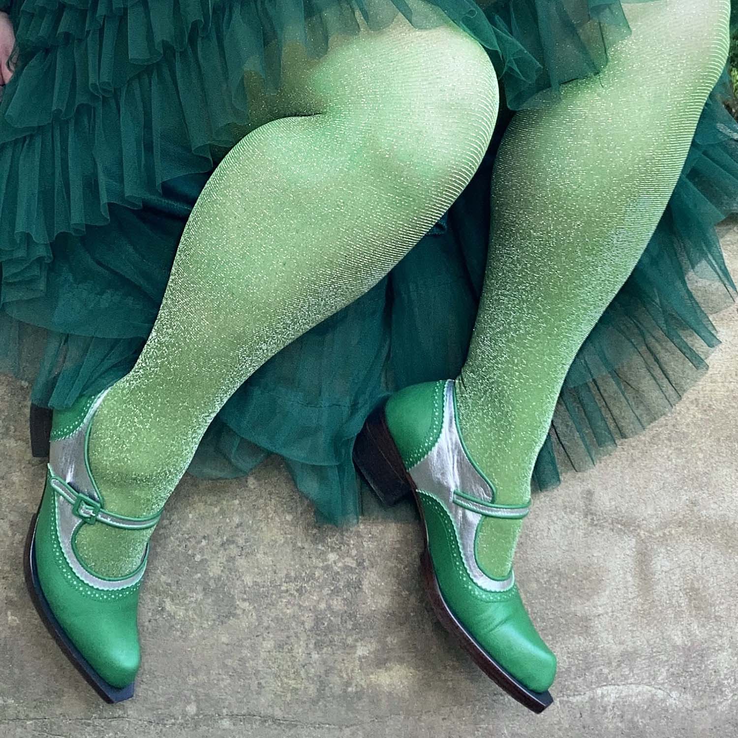 Lux Sparkle Tights - Peas - Image 15