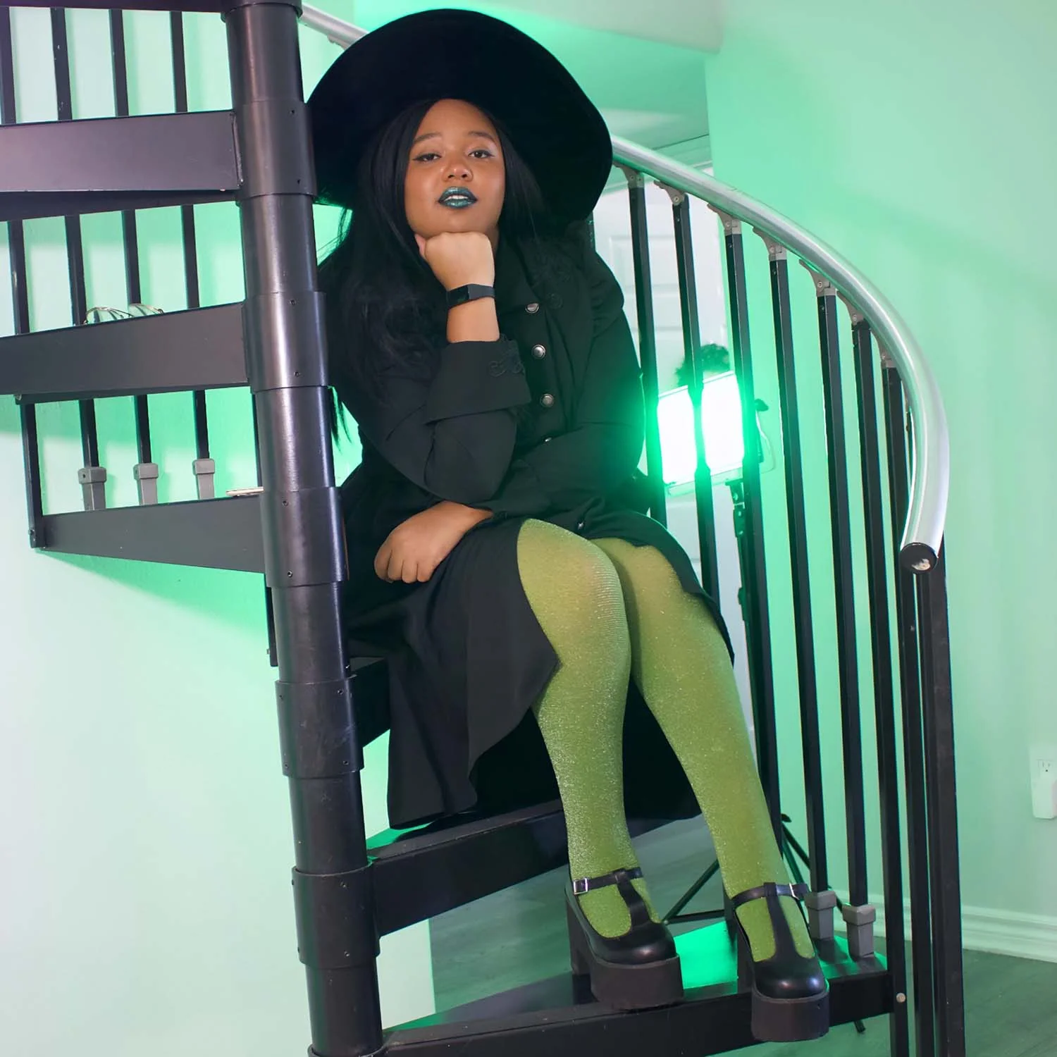 Lux Sparkle Tights - Peas - Image 7