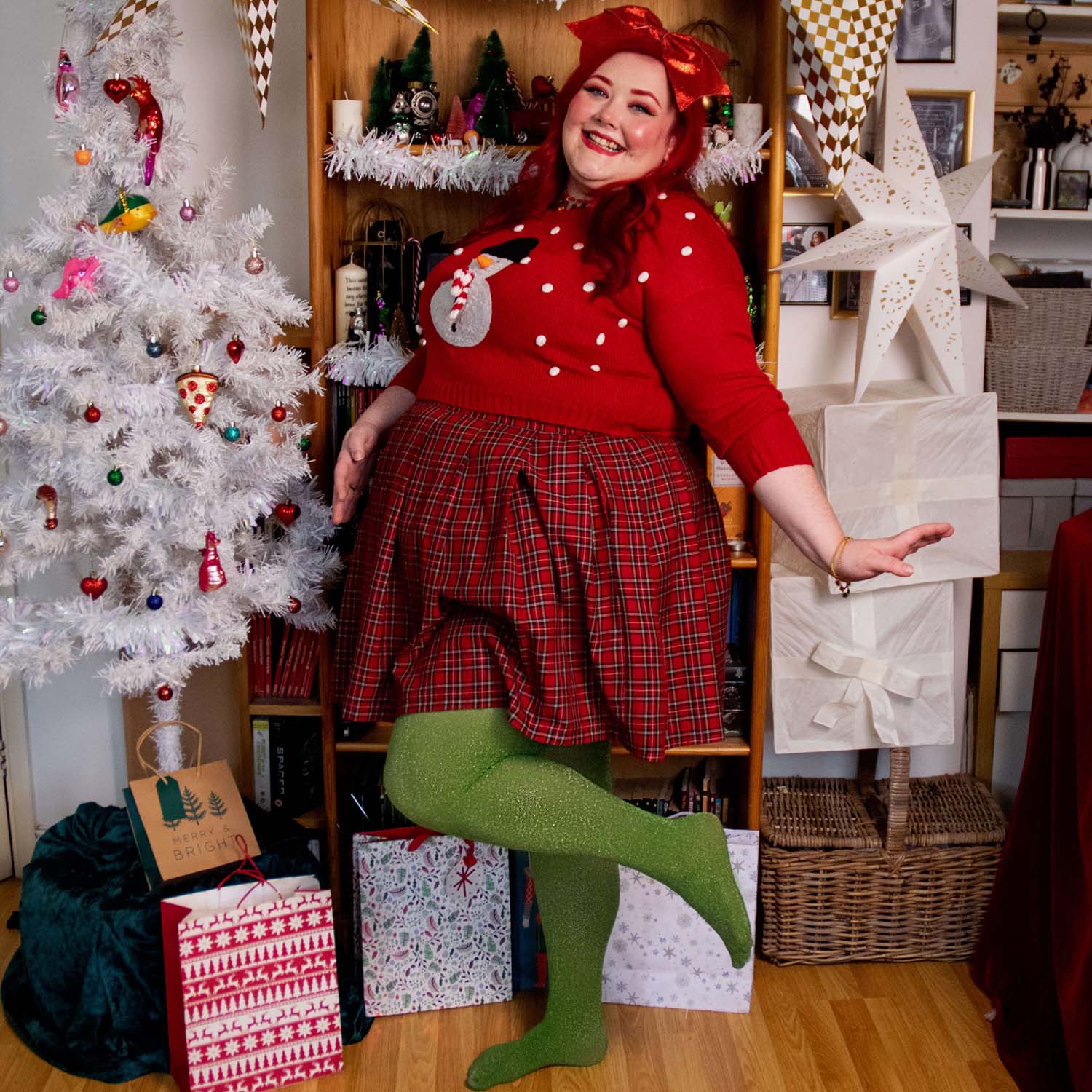 Lux Sparkle Tights - Peas - Image 9