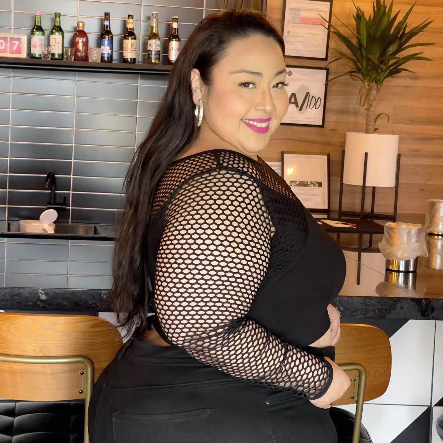Fishnet Top - Alanis - Black - Image 17