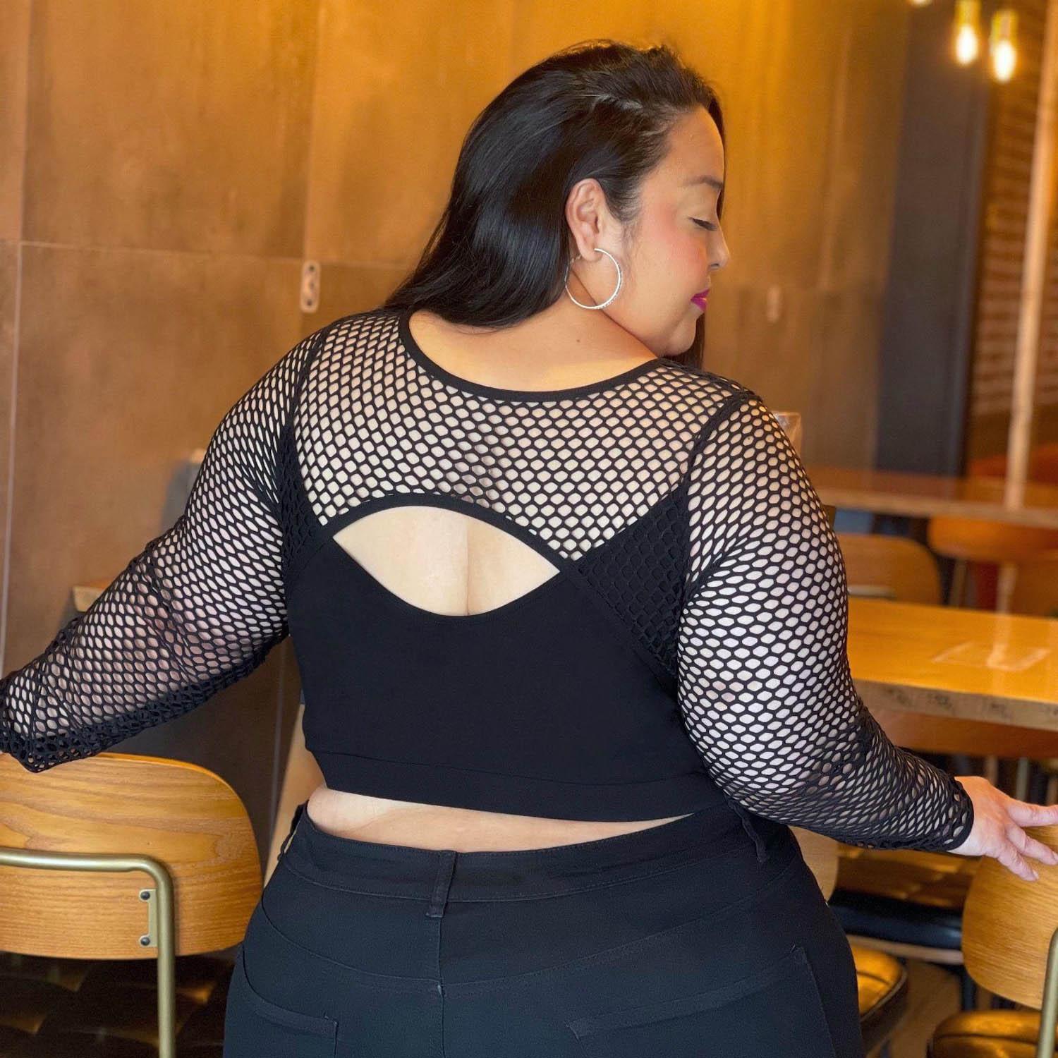 Fishnet Top - Alanis - Black - Image 21