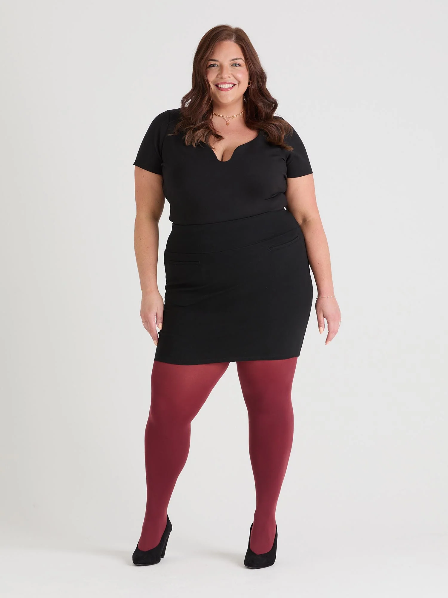 80 Denier Tights - Burgundy - Image 6